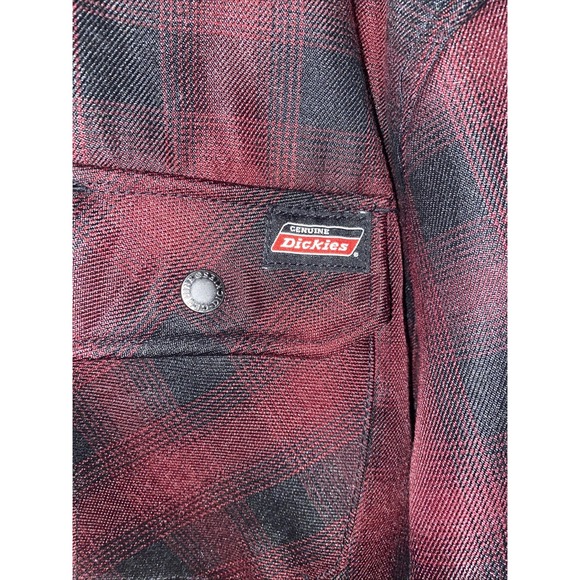 Dickies Hooded Red Burgundy Black Plaid Jacket Size XL (46-48) - Picture 2 of 11